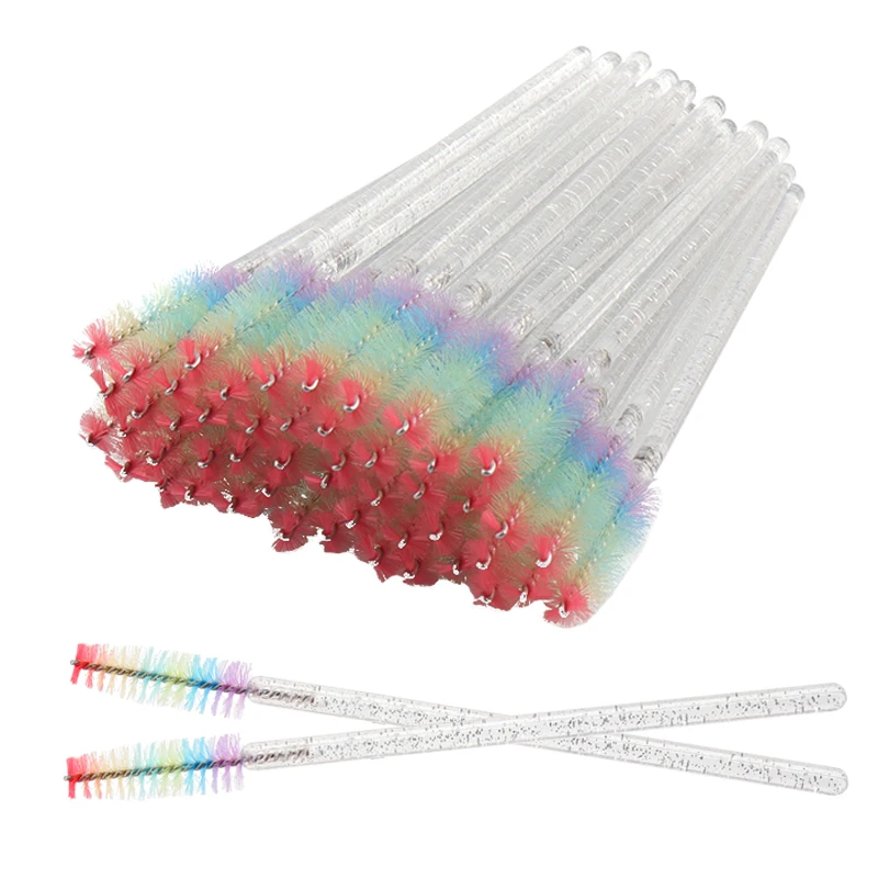 50 stücke Einweg Kristall Wimpern Pinsel Augenbraue Hebe Kamm Spoolie Pinsel Mascara Wands Applikator Lash Verlängerung Make-Up-Tool – Detail 7