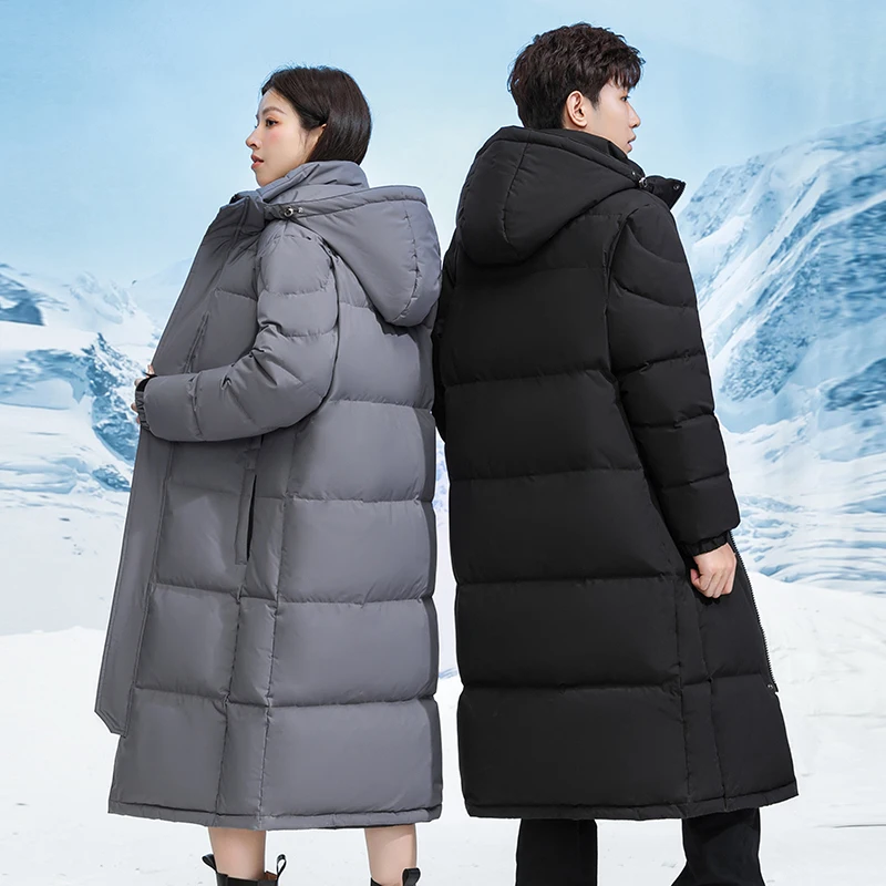 Down Jacket Men Long Jackets Women Clothing Winter Warm Lightweight White Duck Down Coats Men Streetwear Overcoats