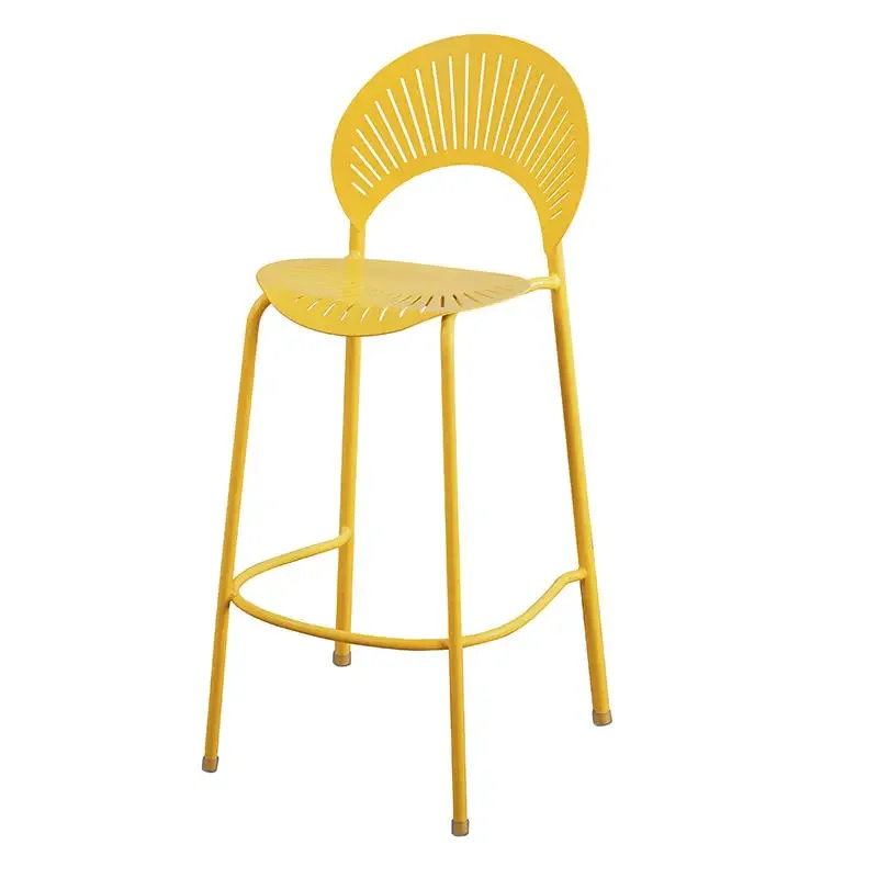 Yellow Industrial Bar Stools Nordic Outdoor Minimalist Modern High Chairs Comfortable Single Taburetes De Bar Home Furniture