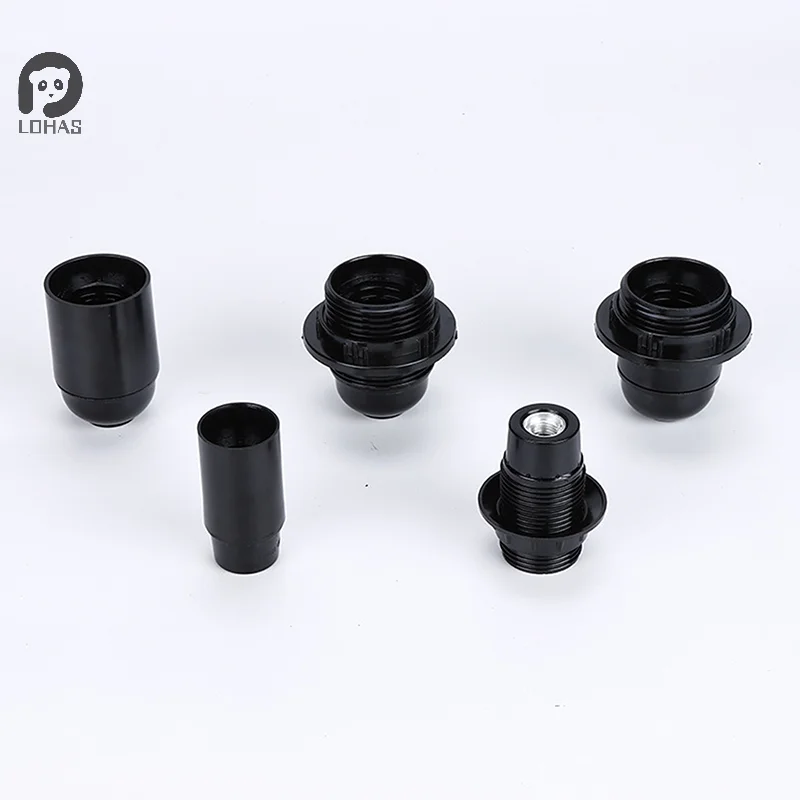 E27 Self-locking Bakelite Lamp Holder E14 Cap Screw LED Light Head Socket Floor Desktop Light Bulb Base Black lamp holder,lamp bulb holder,lamp base