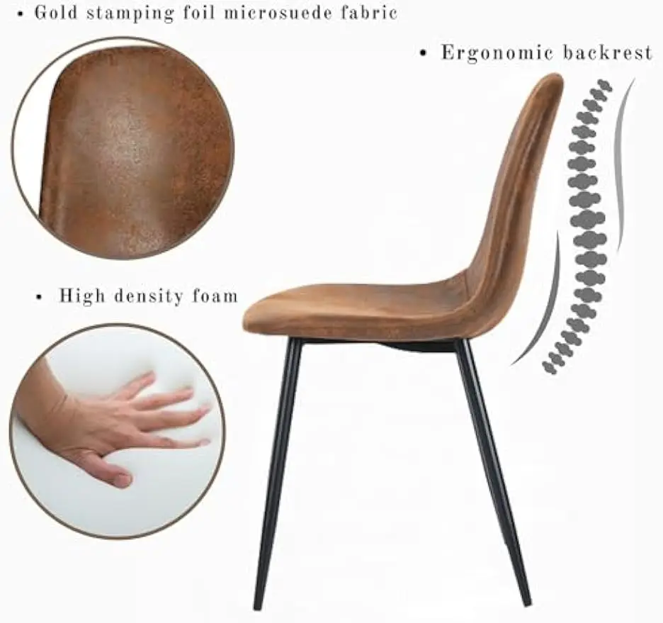 Dining Chairs Comfortable Upholstered Side Seating Armless for Home Kitchen Bedroom Living Room Guest Restaurant Cafe