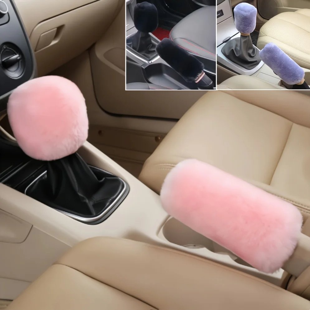 Winter Plush Car Handle Cover Set 1