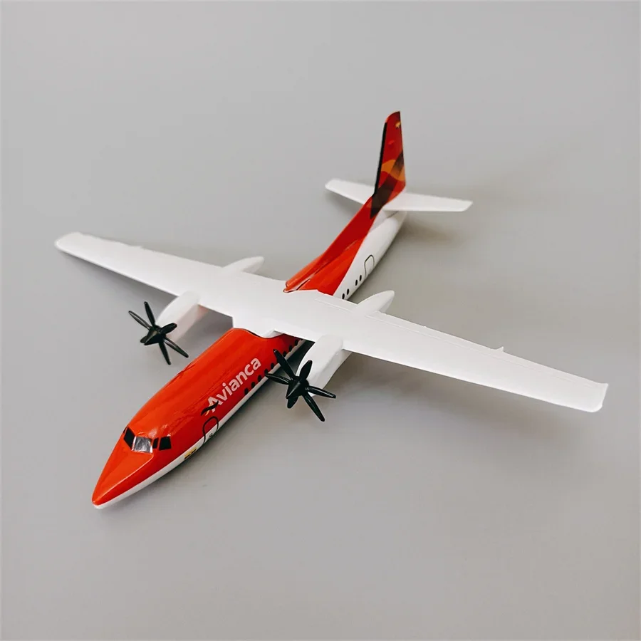 

16cm Air Red Colombia Avianca Fokker F-50 FOK F50 Airlines Plane Model Alloy Metal Diecast Model Airplane Propeller Aircraft