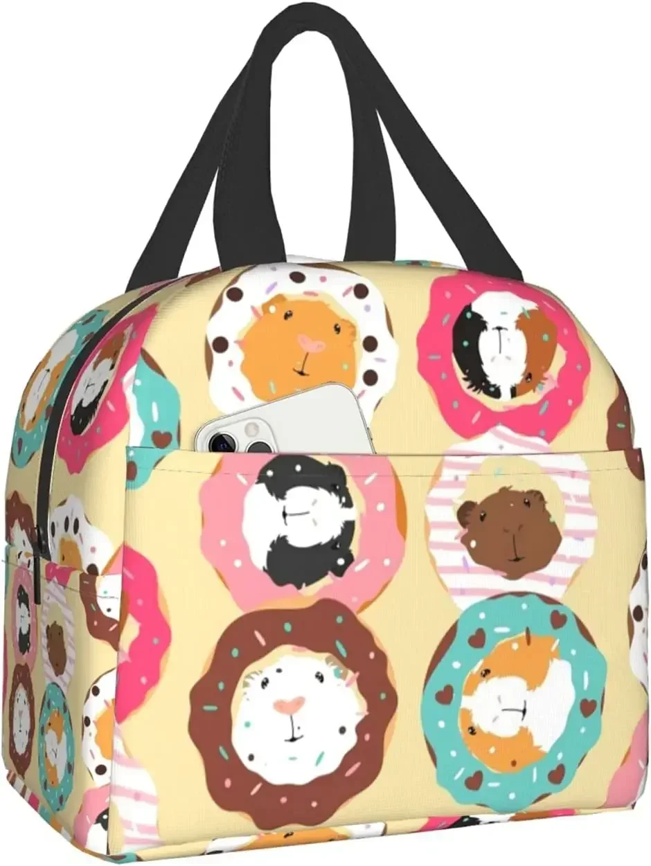 

Забавный Ланч-бокс с морской свиньей, пончиком, изолированный Ланч-бокс, водонепроницаемые Ланч-боксы, многоразовый Ланч-бокс с передним карманом для пляжа