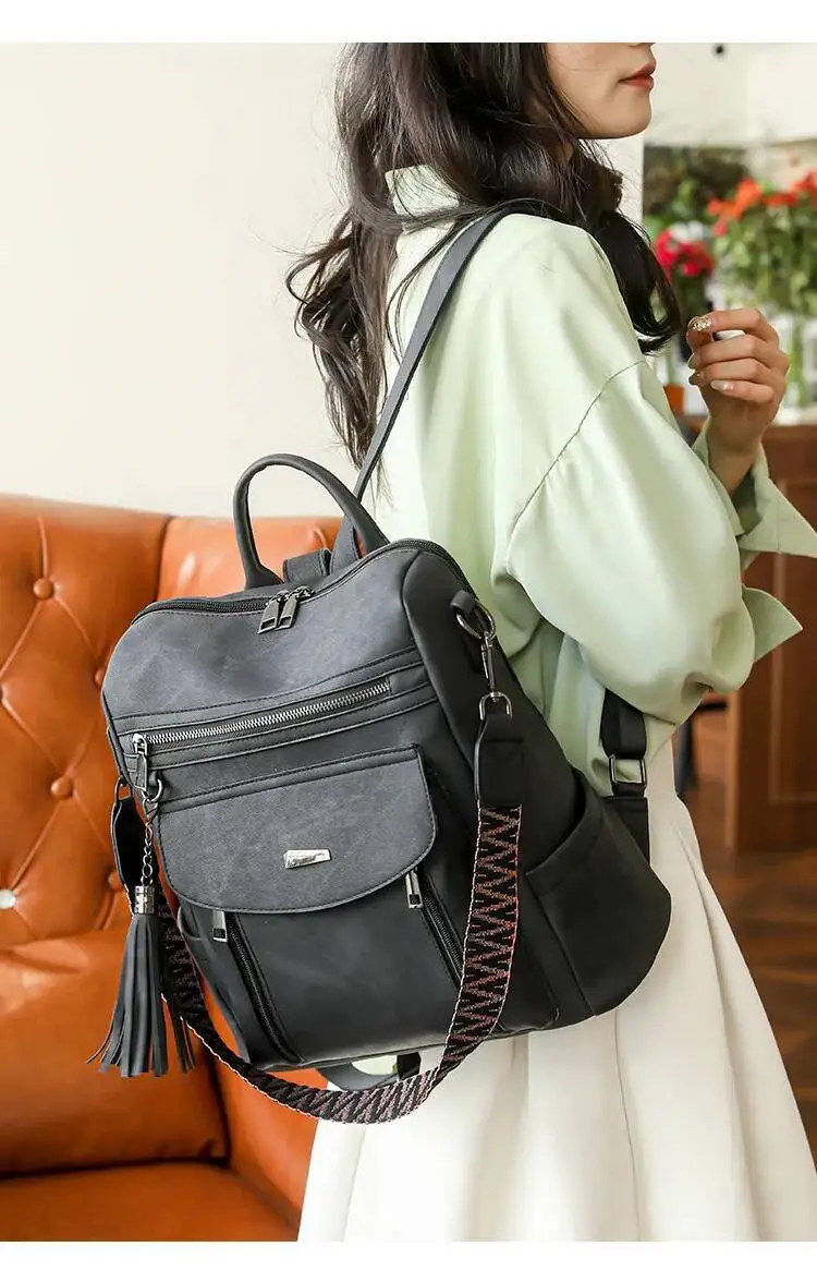 Heißer Verkauf Luxus frauen Rucksack Multifunktionale Schichten Doppel Schulter Taschen Luxus Gute Qualität Frühling Trend PU frauen Tasche – Detail 24