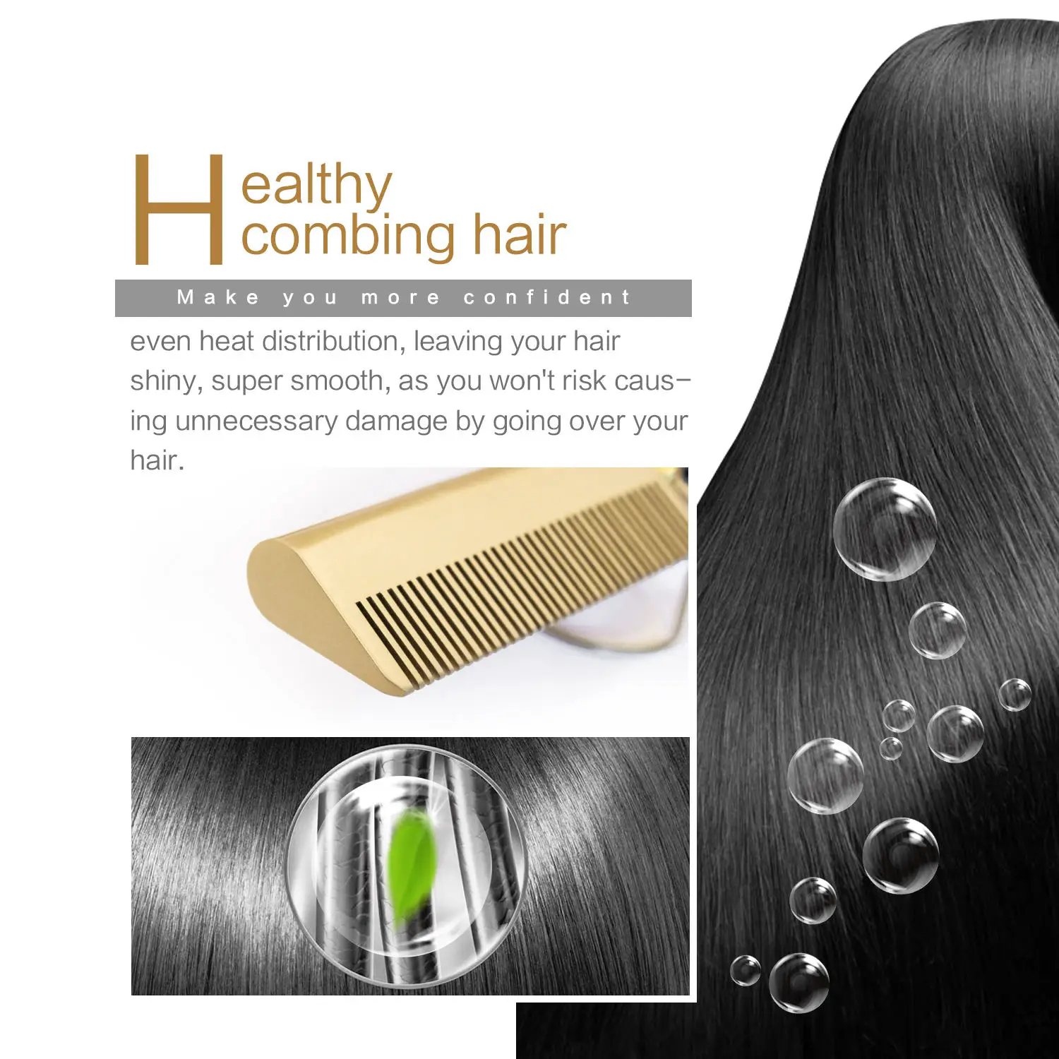 Professional Electric Ceramic Ionic Hair Straighten Straightener Brush Hot Comb Pressing Electric Hot Comb Hair Straightener 2