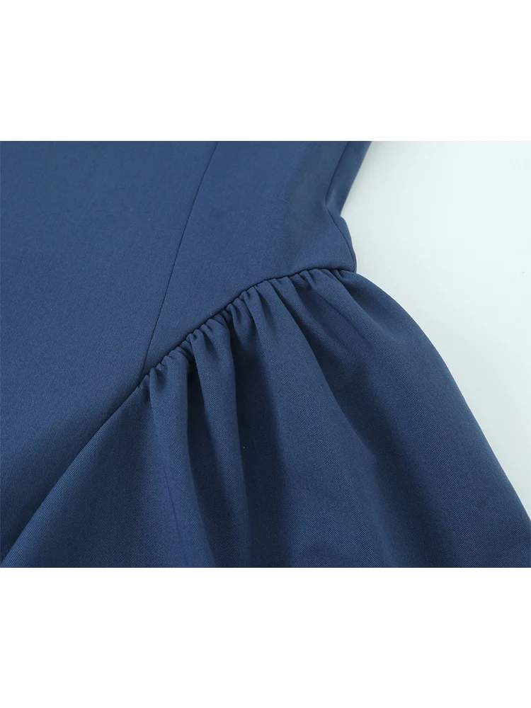 New Women Sexy Sleeveless Short Dress Fashion Solid Color A Line Hem Ruffle Halter Mini Dress Female Chic Zipper Party Clothing