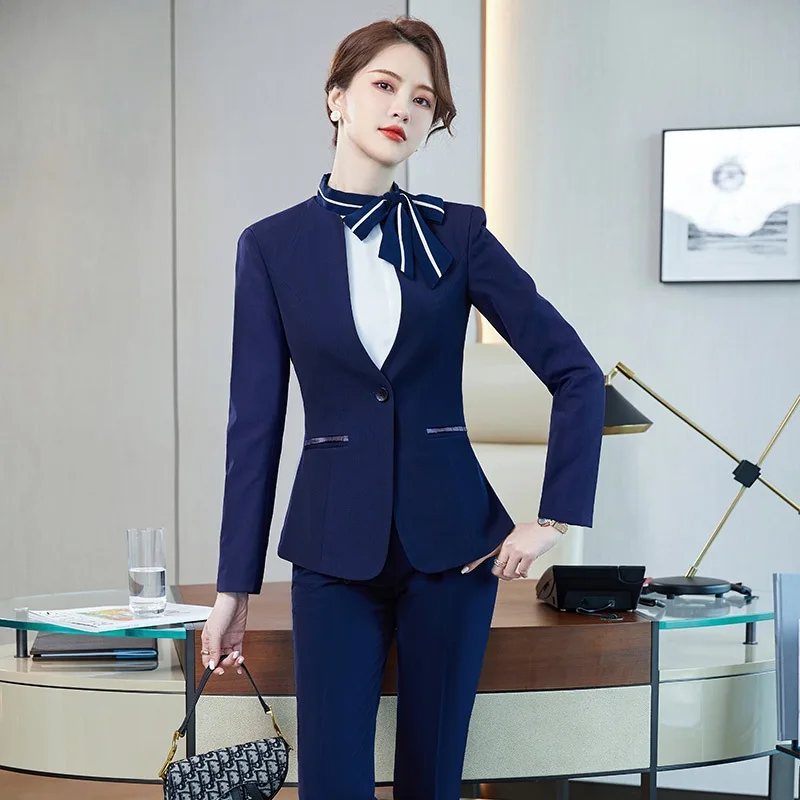 

Hotel Work Clothes Women's Spring and Autumn High-End Business Suit Beautician Jewelry Store Club Sales Manager Front Desk Frock