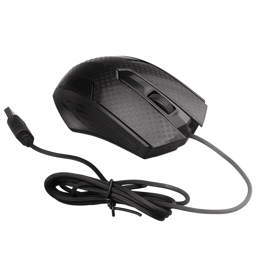 1000dpi USB Optical Mouse type Gaming Mic for Computer Black