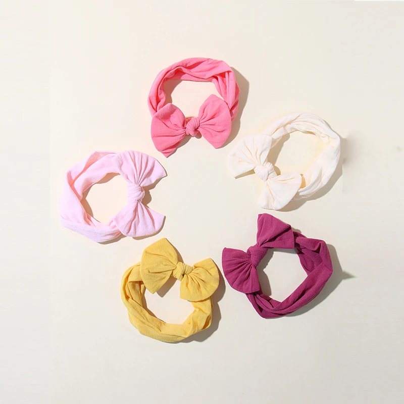 Hair Accessories 5Pcs/Set Baby Headband Cute Bowknot Newborn Girls Hair Band Soft Elastic Kids