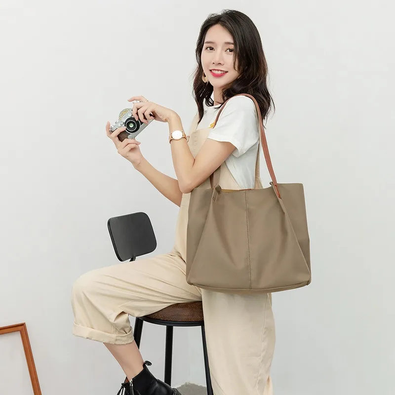 

Tote bag canvas nylon large capacity Oxford cloth simple business commuting shoulder bag