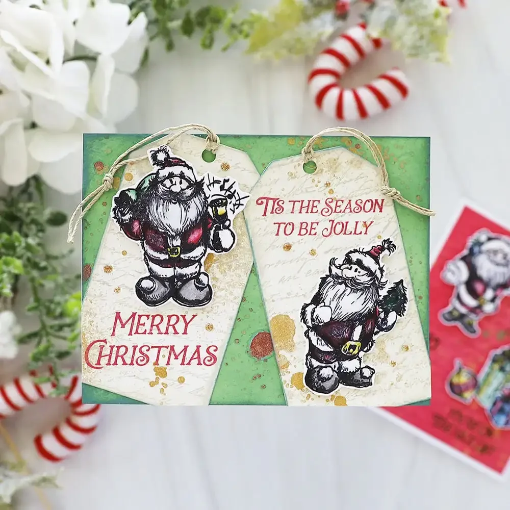 Christmas Gift Claus Tree Snowmen Clear Stamps Metal Cutting Dies for DIY Greeting Card Making Scrapbook Craft Supplies