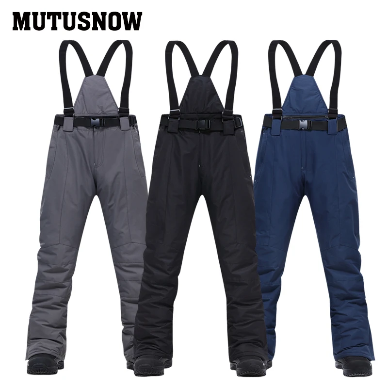 Men Ski Pants -30 Temperature Windproof Waterproof Warm Snow Trousers Winter Ski Snowboarding Pants Large Size skiing pants ski suit