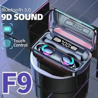 New F9 Bluetooth Headphones 9D Stereo High Bass Sport Earphones Handfree Touch Control Tws Wireless Earbuds Waterproof Headset 1
