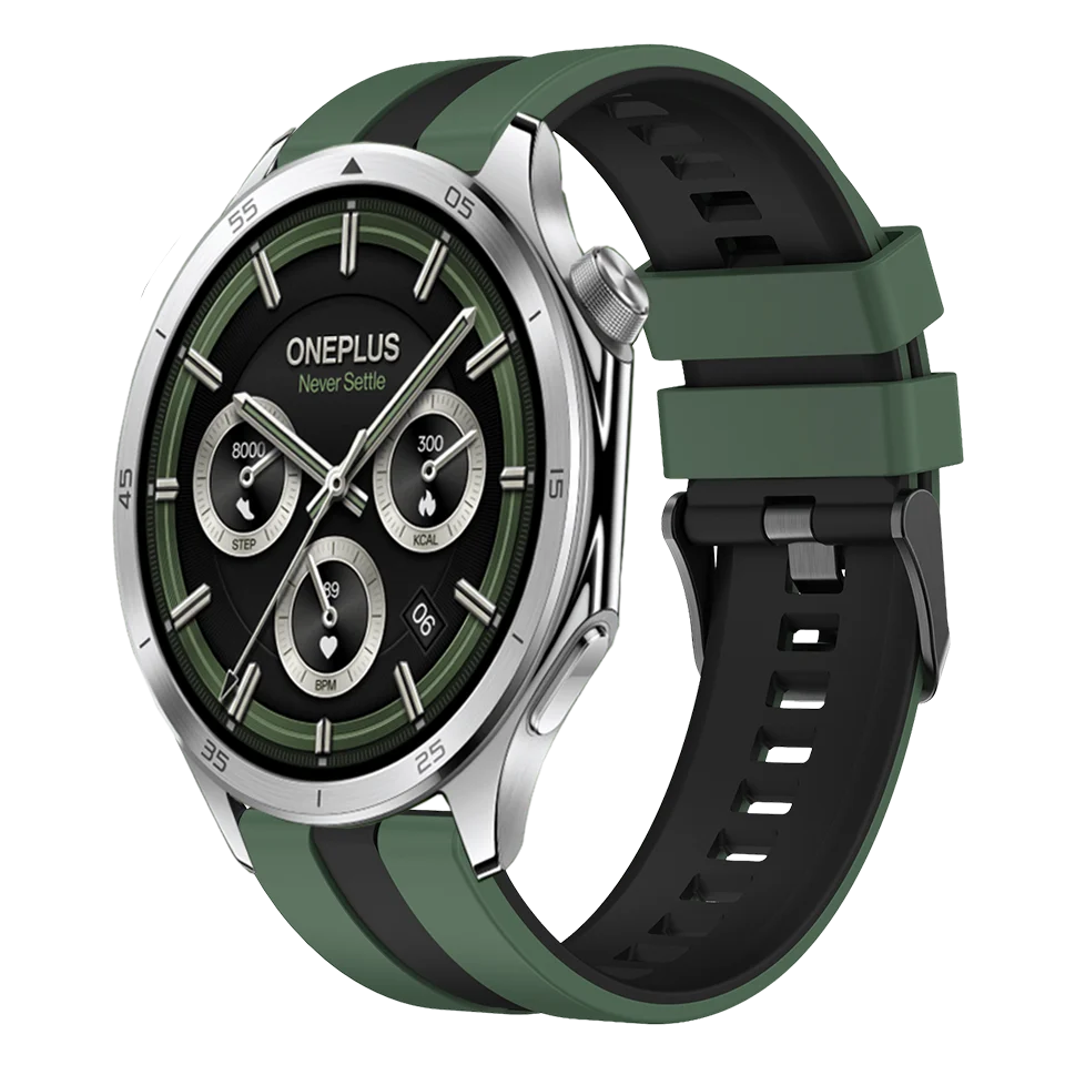 Two-Color Quick Release Silicone Wristband - 22mm Strap