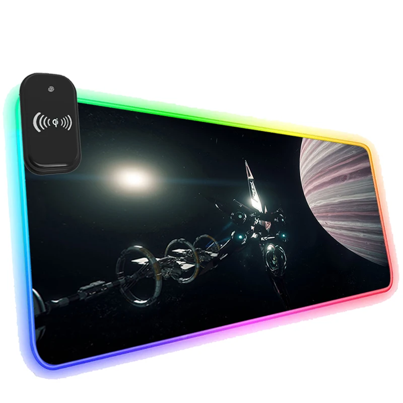 Ricarica Wireless Rgb Mouse Pad Led Gaming Star Citizen Keyboard Mat Tappetino Da Gioco Luminoso S Accessori Da Scrivania Per Computer Cool Mousepad