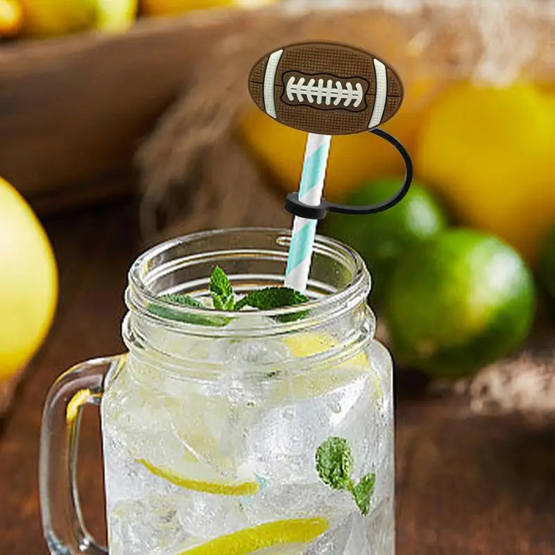 Silicone Straw Covers Food Grade Silicone Stylish And Practical Caps 10PCS Portable Straw Protectors For Sports Lovers Soft Cup