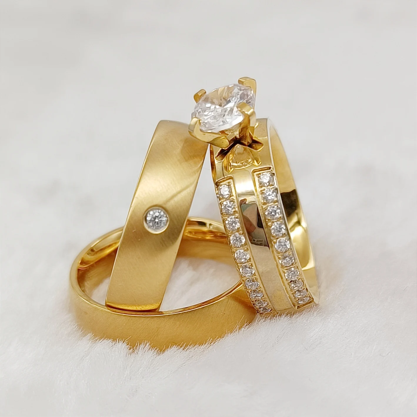 Высококачественное однотонное свадебное кольцо в западном стиле из 14-каратного золота, Изящные Ювелирные изделия, индивидуальные обручальные кольца для пар для мужчин и женщин