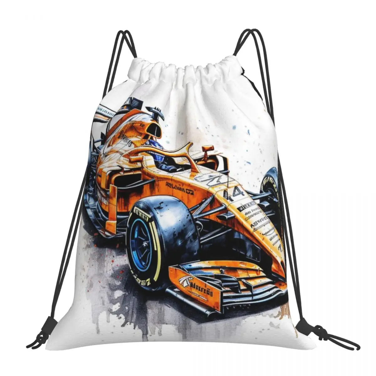 

Lando Norris 2019 F1 Car Art Mclaren MCL34 Art Backpacks Portable Drawstring Bags Drawstring Bundle Pocket Sports Bag Book Bags