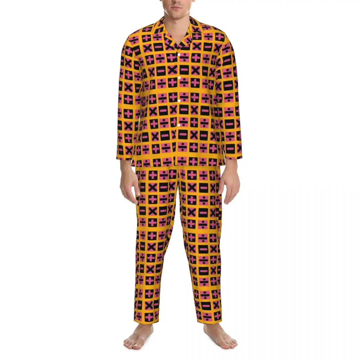 

Jojo Print Pajamas Mens Trish Una Inspired Kawaii Bedroom Sleepwear Autumn 2 Pieces Casual Oversized Custom Home Suit