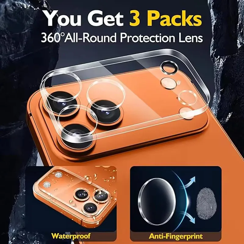 Premium Full Cover Camera Lens Protector - 5 Pack Protective Glass