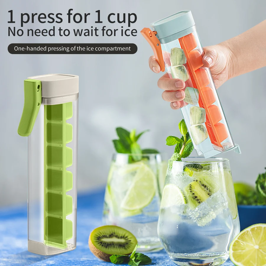 Creativity Ice Cube Tray Easy Demould Ice Maker with Handle Single Hand Press Cube Mold Whiskey Cocktail Drink Box