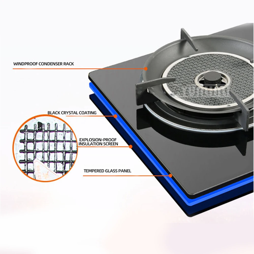 Kitchen Double Embedded Stove Gas Burner Energy-saving Cooktop