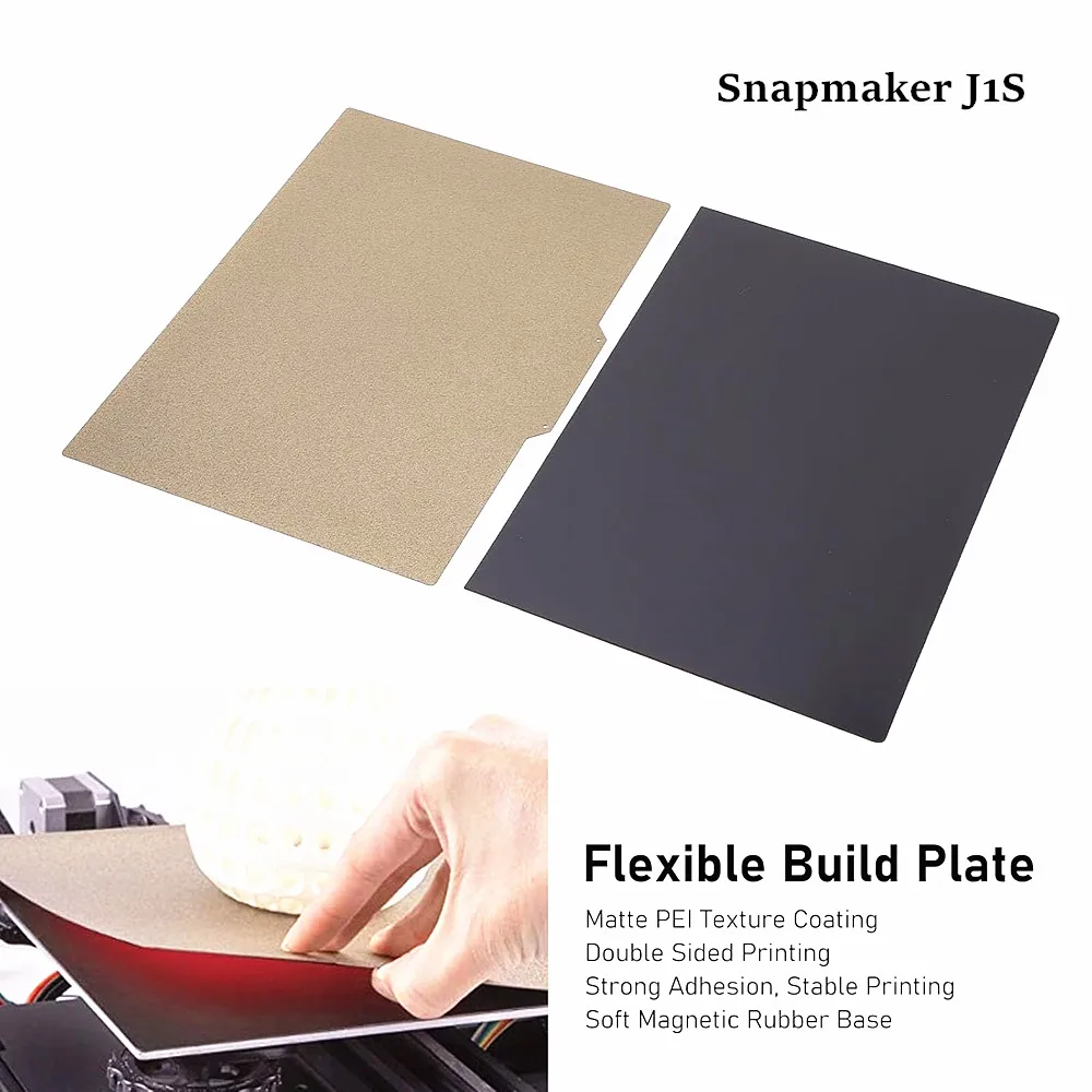 PEI-Platte 330x225mm für Snapmaker J1S 3D-Drucker Flexible Bauplatte Doppelseitig Strukturierte PEI Federstahlplatte Magnetisches Heizbett