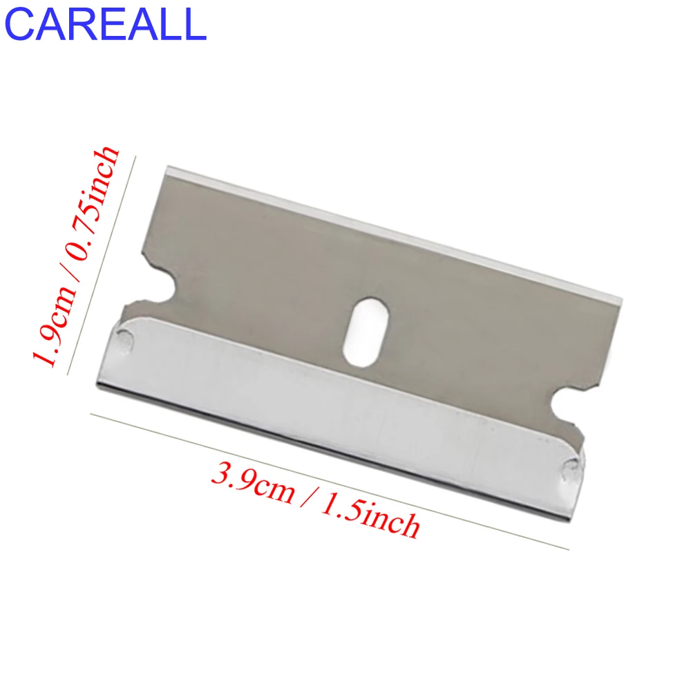 Razor Blade Scraper CAREALL 100pcs Carbon Steel Razor Blade Scraper Vinyl Wrap Film Glue Window Ceramic Glass Oven Shovel Car Clean Sticker Remover