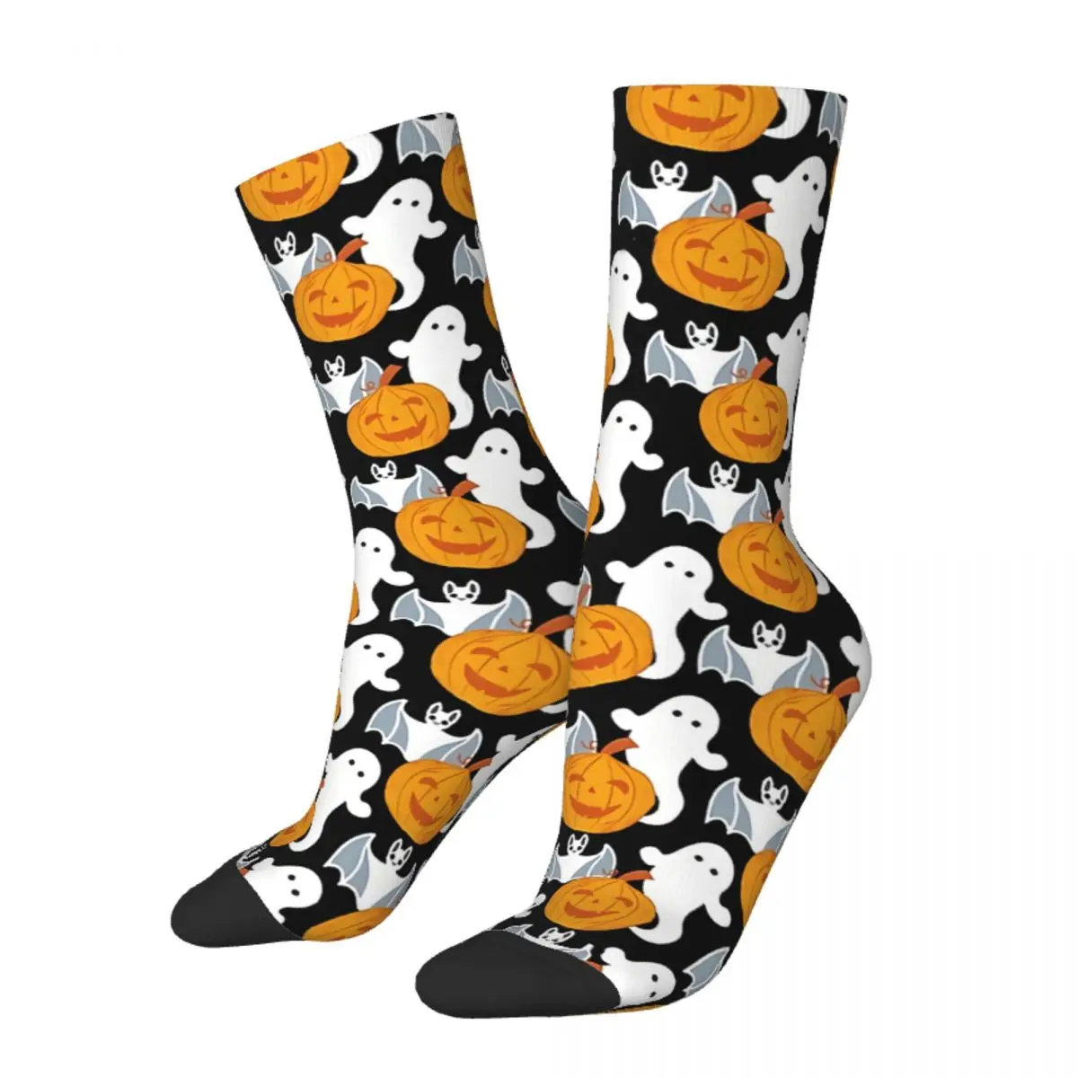 

Hip Hop Vintage Ghost Bat Pumpkin Crazy Men's Socks Halloween Unisex Harajuku Pattern Printed Funny Happy Crew Sock Boys Gift