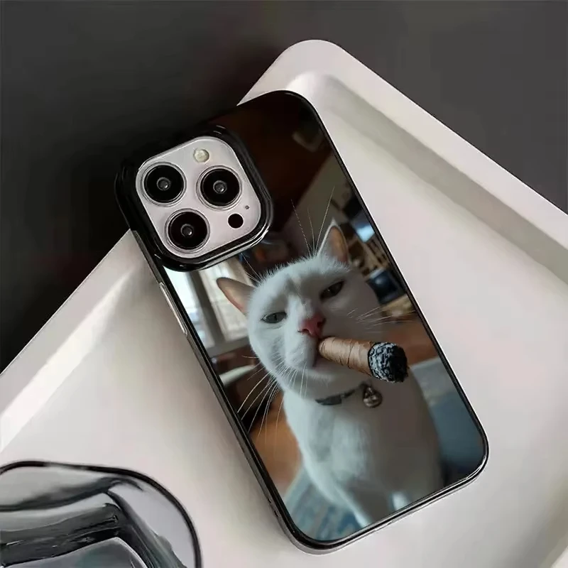 Chic Cat Smoking Design Phone Case Cover