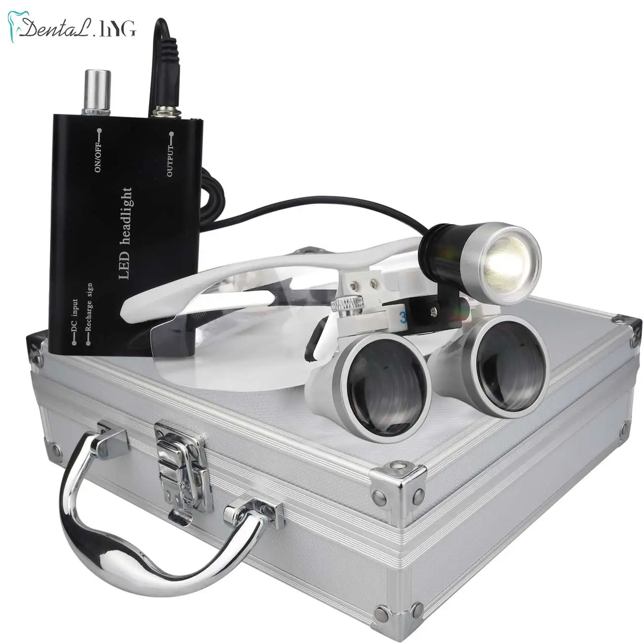 Dental Loupes Magnifier Medical Magnification Binocular 2.5/3.5x 420 Headlight  Headlamp 5W LED Light With Metal Box AliExpress