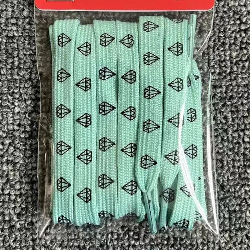 Grüne Farbe Schnürsenkel Männer Frauen Trend Persönlichkeit Turnschuhe Sport Casual Basketball Leinen Diamant Druck Schuhe Schnürsenkel Dropship – Detail 7