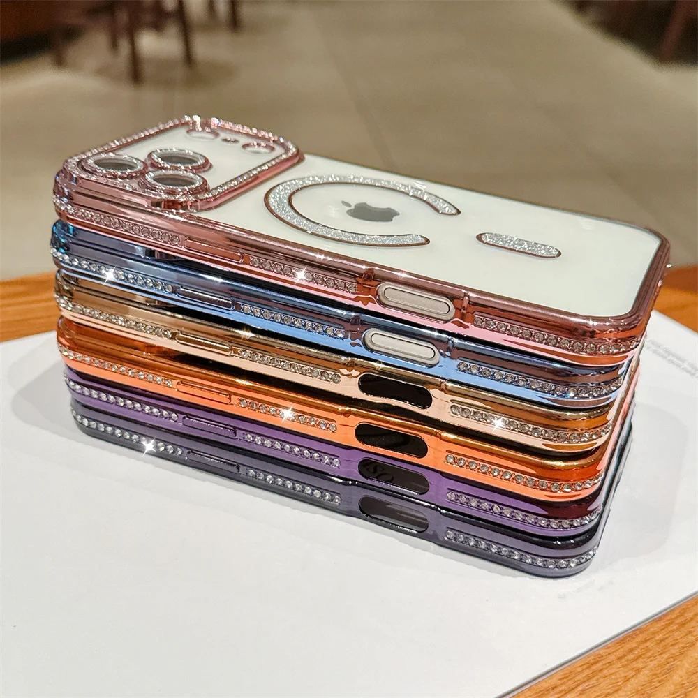 Sparkling Rhinestone Crystal Clear Bling Magnetic Case Cover