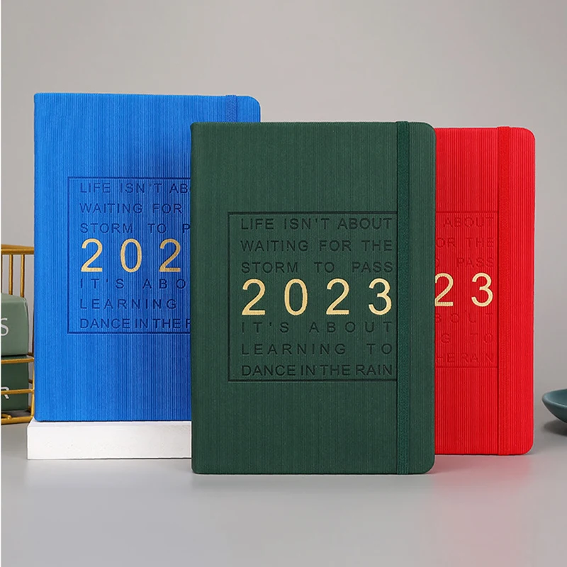 2023 Notebook Agenda 365 Days Diary Notepad Daily Monthly Planner Calendar Time Manager Books Stationery Office School Supplies 3 5 7 holes cable organizer silicone usb data wire winder desktop storage wire manager desk organizer school office supplies