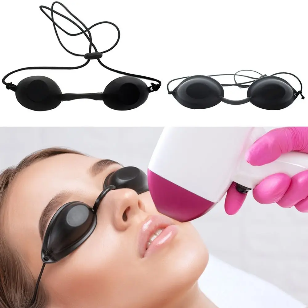Masque de protection laser en silicone souple et réglable, vu de face avec les bords flexibles.