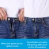 Easy-Adjust 4/12-Pack No-Sew Jean Waist Extenders - Adjustable Pants Button Expanders Adds 1-1.4 Inch Unisex In Khaki/Blue/Black 5