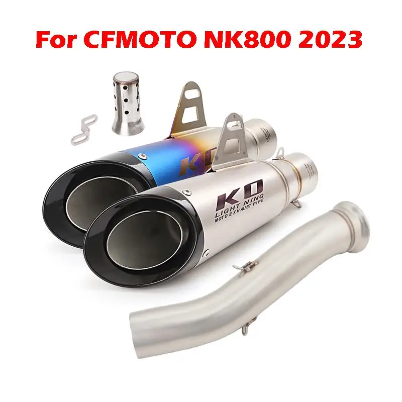 

Slip On For CFMOTO NK800 2023 Motorcycle Exhaust System Mid Link Pipe Stainless Steel 310mm Muffler Escape With DB Killer