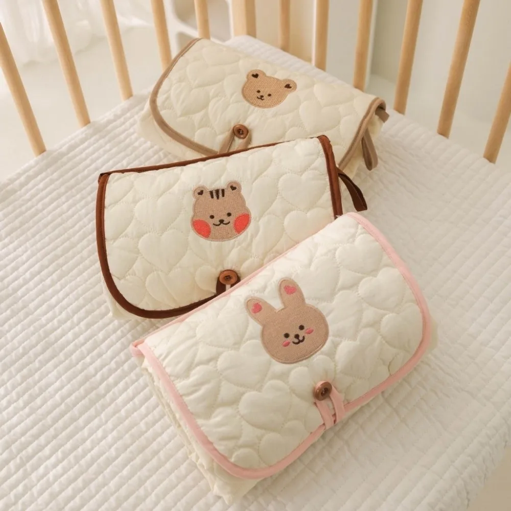 Bear Diaper Changing Pad Multifunctional Cotton Baby Changing Pad Newborn Travel Changing Station Detachable