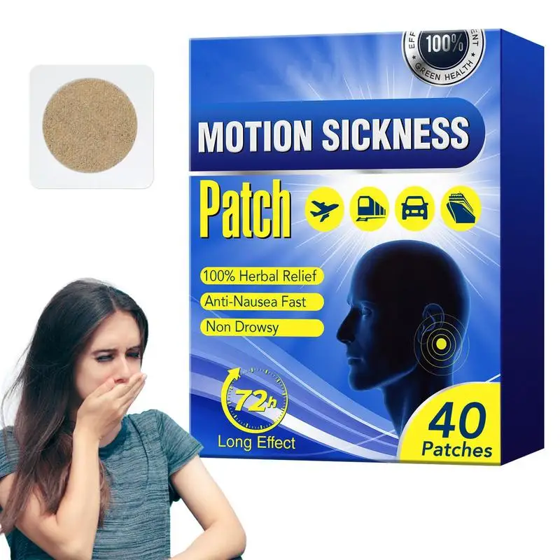 40pcs Motion Sickness Stickers Car Motion Sickness Stickers Relieve Headache Seasickness