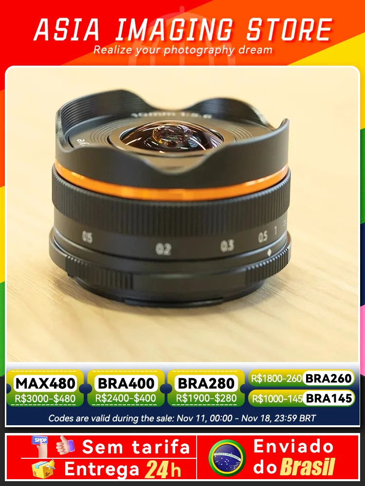 10mm F5.6 Fisheye Wide Angle APS-C Mirrorless Camera Lens for Sony Canon RF Nikon Z Fuji