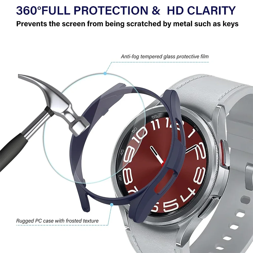 Watch Screen Protector Case Watch Cover Watch Protective Case Watch Case Watch Protective Cover Watch Screen Protector Watch Accessories For Samsung Galaxy Watch 6/6 Classic 40/44/43/47mm