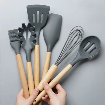 1-12Pcs Silicone Kitchen Utensils Set Non-Stick Cookware Tool 2