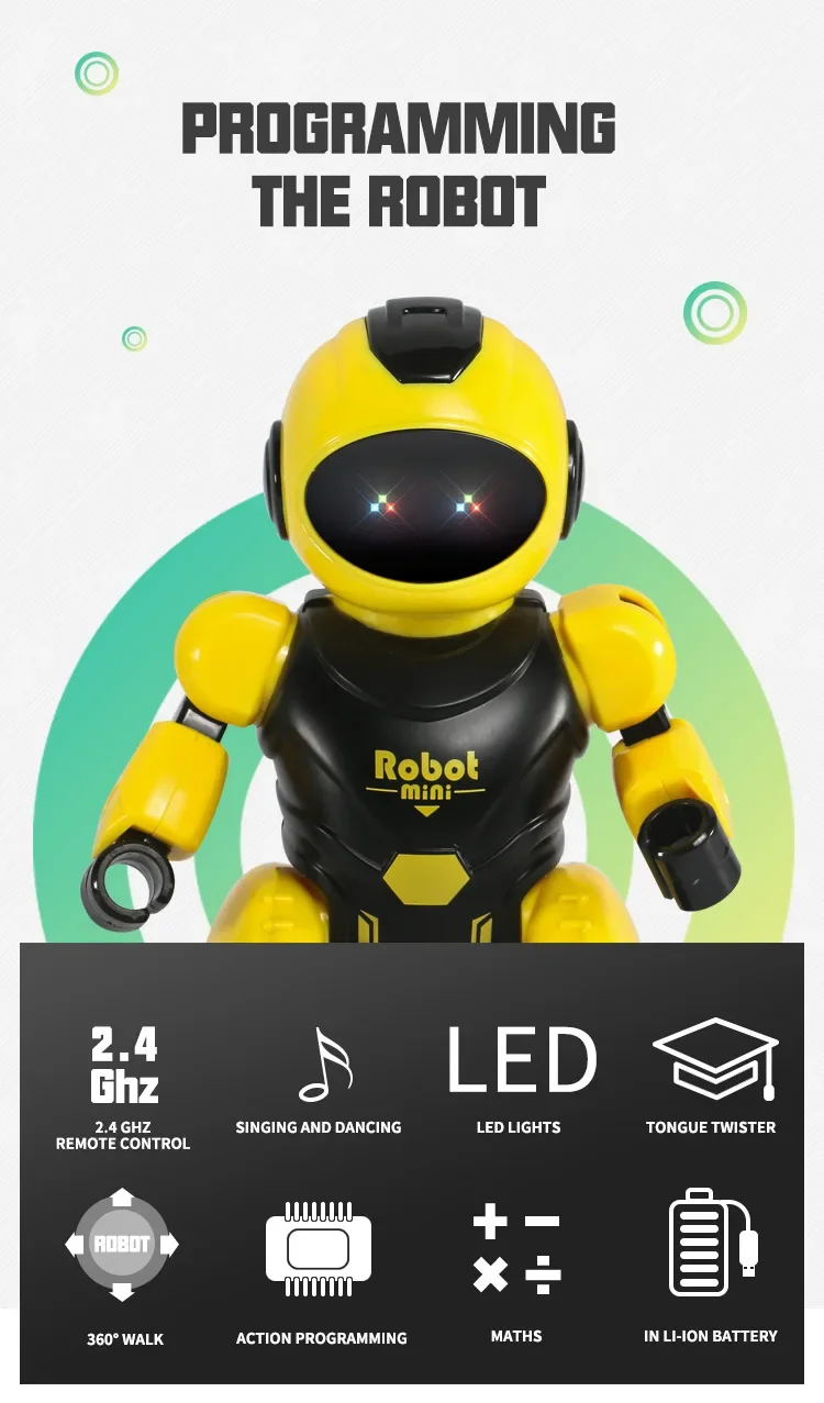 Intelligent Robot Programming Talk Show Infrared Rc Remote Control Robot Children's Toys for Boys and Girls Sing and Dance Gifts