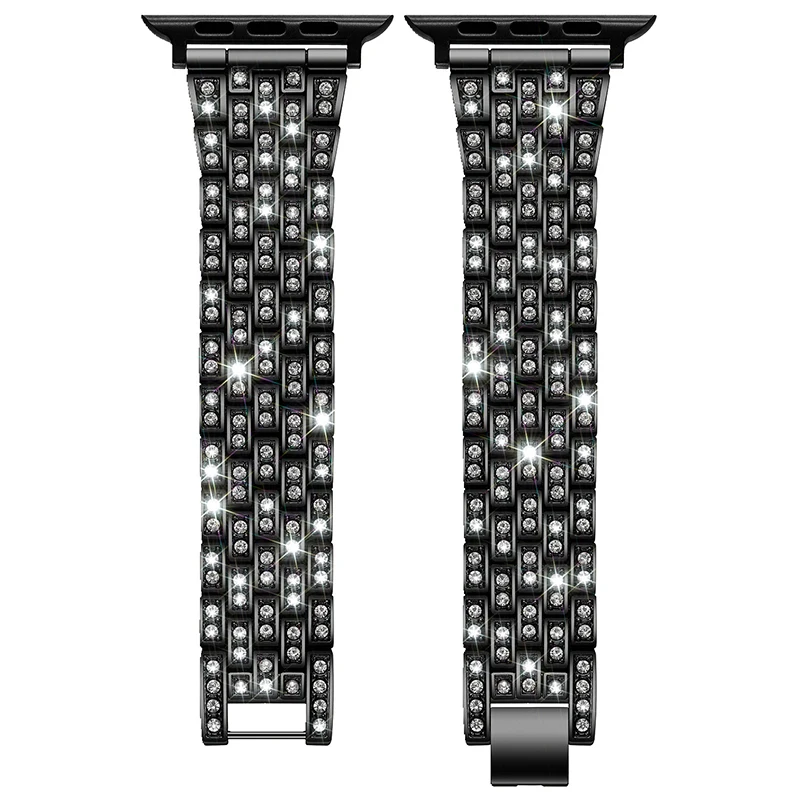 Elegant Gold Diamond Strap for Smartwatch - Luxury Metal Bracelet for Women & Men