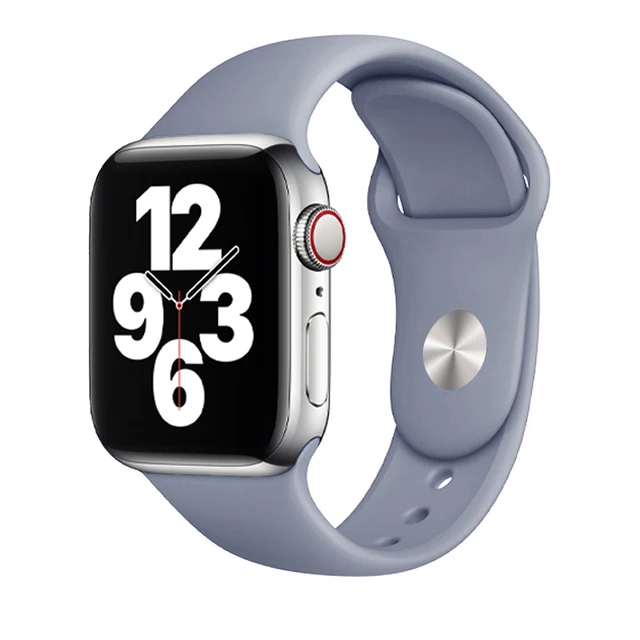 Silicone Strap For Apple Watch Band 44mm 41mm 45mm 40mm 38mm Smart Watch Sports Rubber Bracelet iWatch 6  Serie 7 SE Watchband Brick blue
