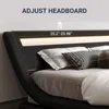 King Size LED Platform Bed Frame with Adjustable Headboard/No Box Spring Need/Easy Assembly/Faux Leather 4