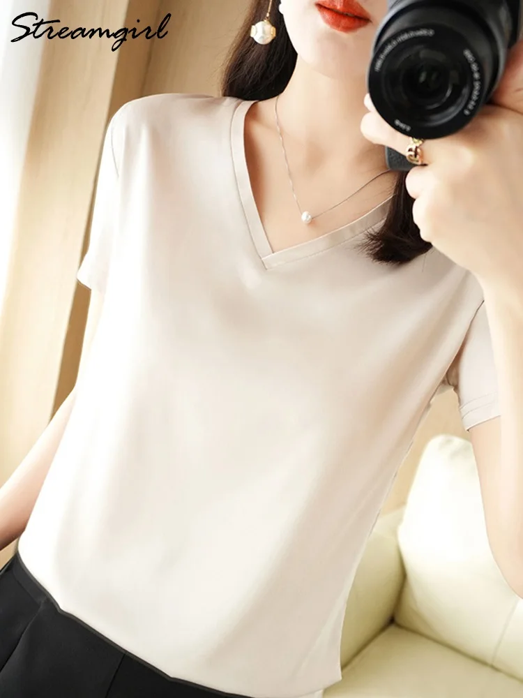 white satin t shirt
