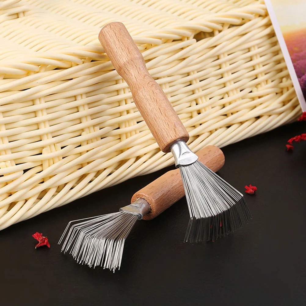 3 Pcs Compact Wood Comb Cleaner Hair Brush Cleaner Cleaning Brush Wrap Tool Styling Remover Salon Care Ergonomic Handle