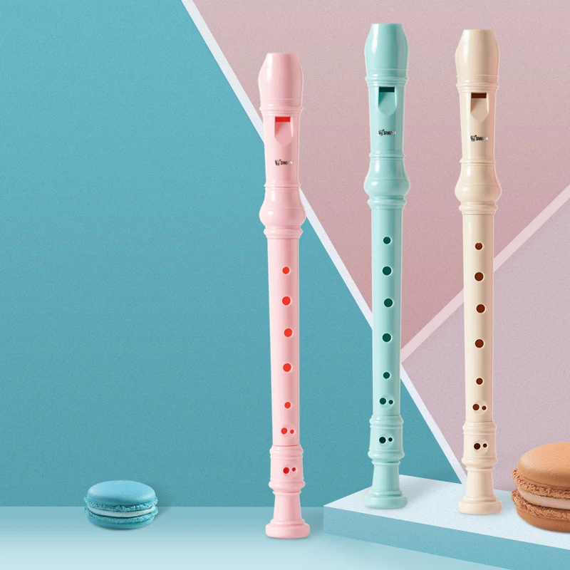 Soprano Recorder Instrument German Style C Key 8 Holes Recorder Instrument for Beginners School Student Cleaning Kit